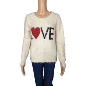 Maddison Fuzzy Open Back LOVE Sweater S